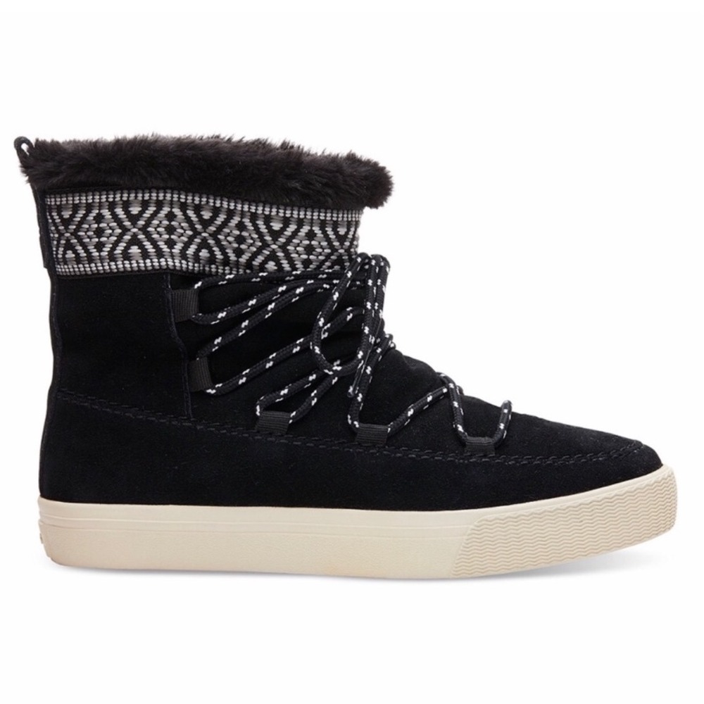 TOMS Women's Black Suede Alpine Ski Boots Size 7.5 - Picture 1 of 14